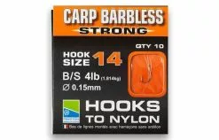Onderlijnen Barbless Carp Strong Hooks To Nylon - Preston