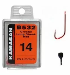 Kamasan - Haken Crystal Long Shank Red - B532 - Elite